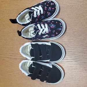 2 Floral Vans Sneakers Toddler Size 5